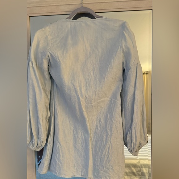Sancia Tamris Dress Light Blue Linen Long Sleeves Size XS - Picture 4 of 5